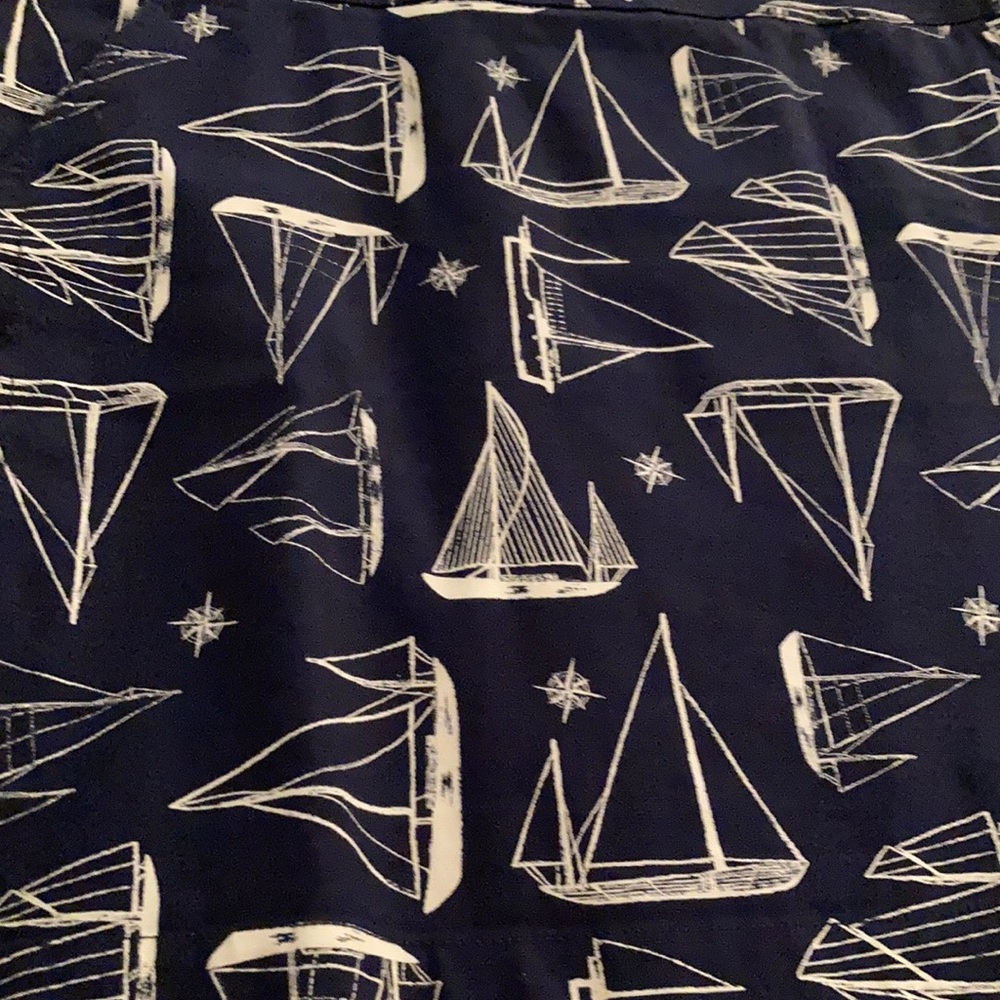 Navy blue mid length skirt